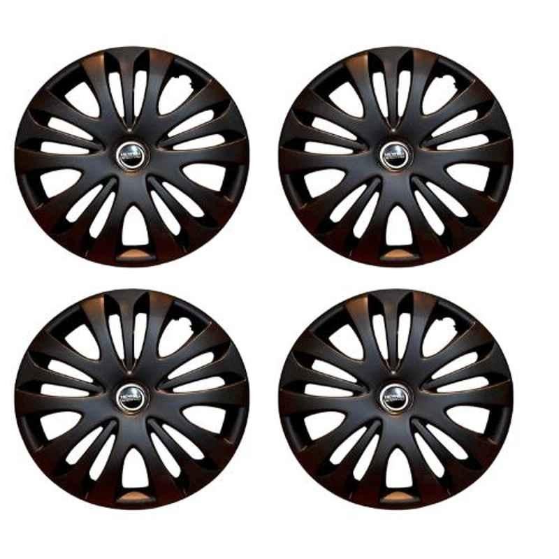 Hotwheelz 4 Pcs 14 inch Black Wheel Cover Set for Fiat Punto, HWWC_BEETLE_BK14_PUNTO