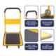 Inaithiram WH-MH-PT150 150kg Steel & Foldable Metal Yellow & Black Platform Trolley with 360 deg Swivel Wheel, 1000000001