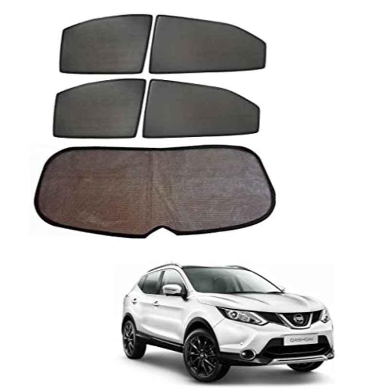 Kozdiko 5 Pcs Mesh Black Fixed Window & Rear Sun Shades Set for Nissan Qashqai