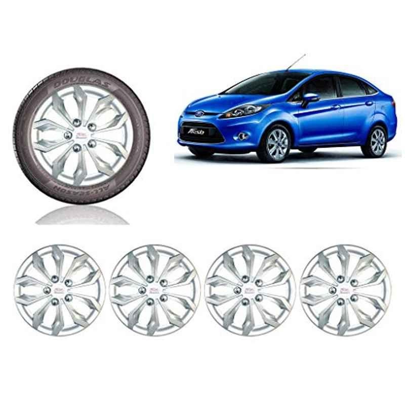 Auto Pearl 4 Pcs 14 inch ABS Silver Car Wheel Cover Set for Ford Fiesta New, 14WC_PearlFullsilver_FiestaNew