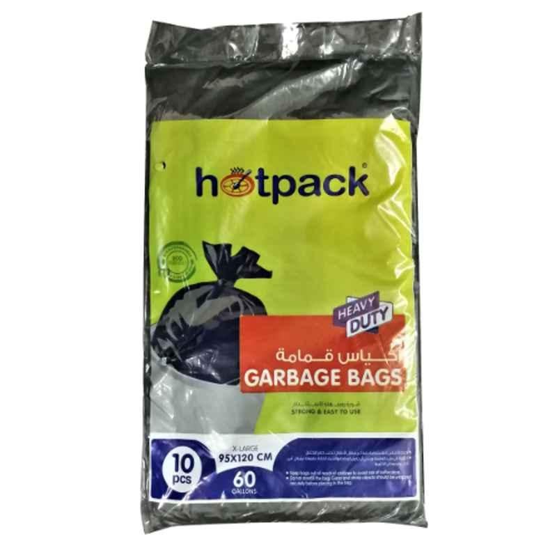 Hotpack 10Pcs 60 Gallon 95x120cm Heavy Duty Garbage Bag Set, GH95120