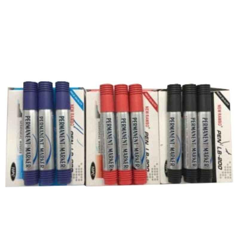 Aqson Permanent Blue Marker (Pack of 10)