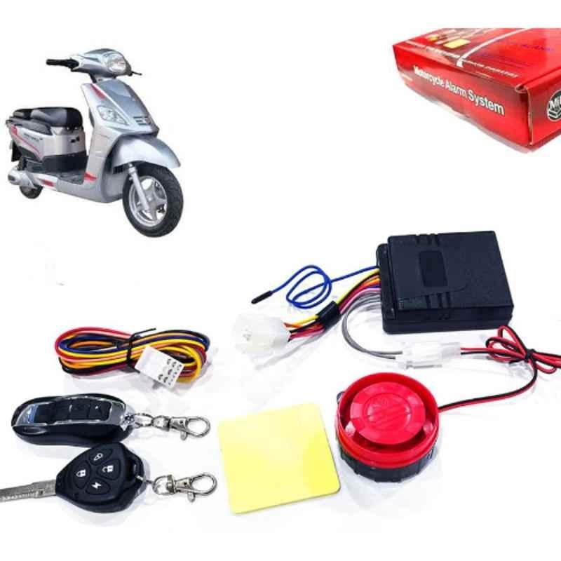 Auto Pearl 12V Black Two-Way Anti Theft Motorcycle Alarm Kit with 2 Pcs Remote for Electric NYX