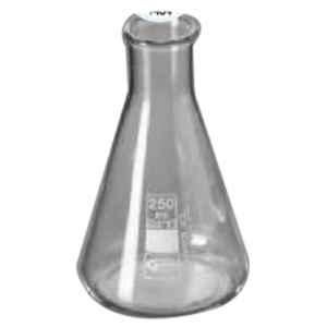Glassco 25ml White Enamel Printing Boro 3.3 Glass Narrow Mouth Graduated Erlenmeyer Flask, 231.402.01 (Pack of 12)