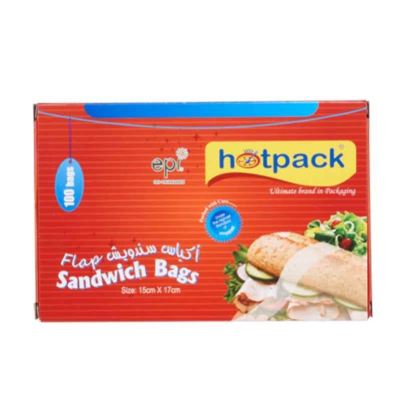 Hotpack 100Pcs 15x17cm Plastic Sandwich Bag Set, SB1517