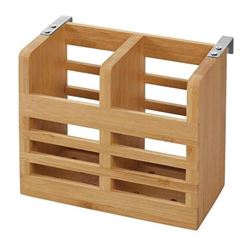 Bamboo Brown Counter Top Cutlery Stand