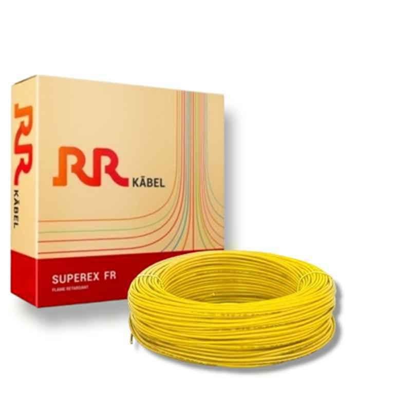 RR Kabel 6 sqmm Single Core PVC Yellow RR-Unilay FR Flexible Cable, Length: 90 m