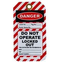 Telly Safety 20 Pcs Plastic Red Danger Do not Operate Locked Out Tag Set