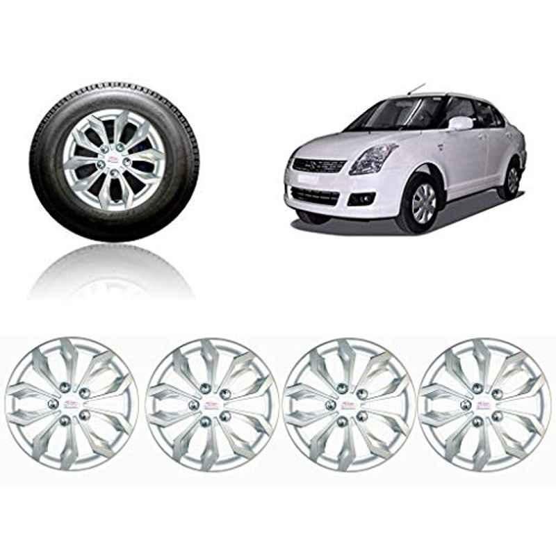 Auto Pearl 4 Pcs 14 inch ABS Silver Car Wheel Cover Set for Maruti Suzuki Swift Dzire T 1