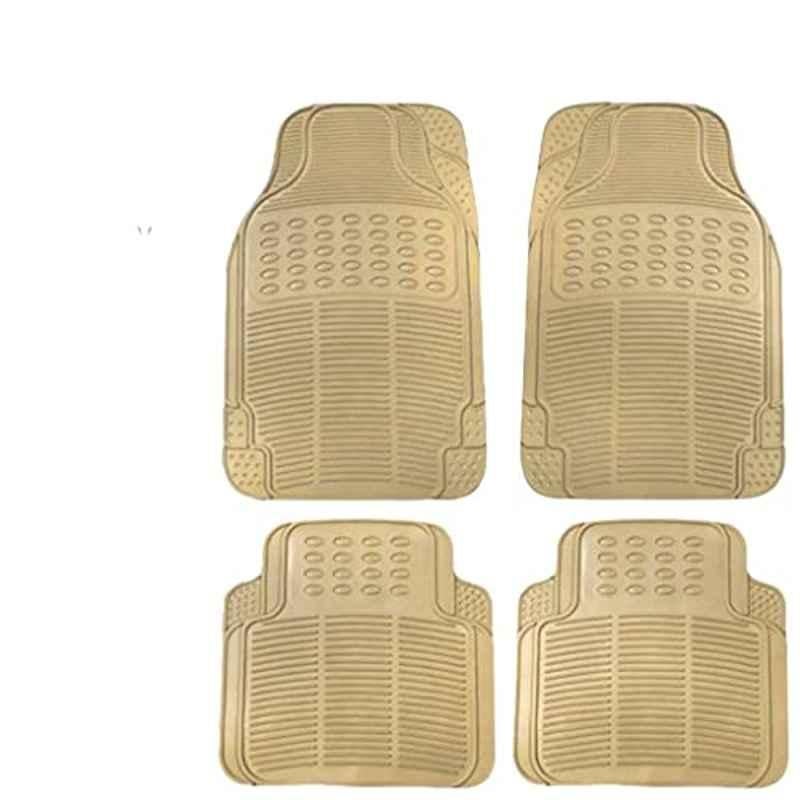 Kozdiko 4 Pcs Rubber Beige Car Simple Floor Mat Set for Audi A7