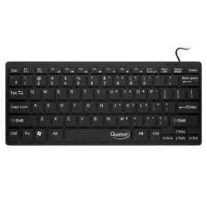 Quantum QHM7307 Plastic Black Mini Spill-Resistant USB Wired Slim Keyboard