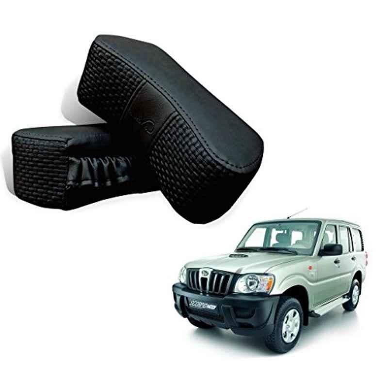 Kozdiko 2 Pcs Memory Foam Black Car Vastra Neck Rest Cushion Set for Mahindra Scorpio, koz_5259