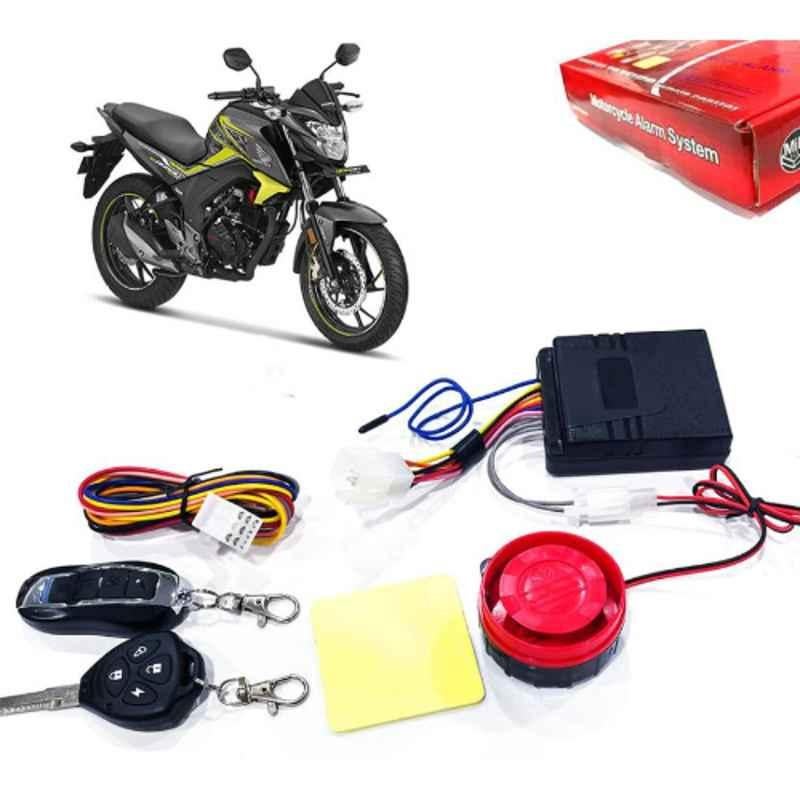 Auto Pearl 12V Black Two-Way Anti Theft Motorcycle Alarm Kit with 2 Pcs Remote for CB Hornet 160