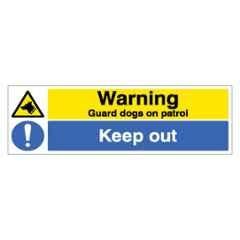 SUNSIGNS 600x200mm Vinyl & ACP Sheet Warning Guard Dogs on Patrol Keep Out Signage, SN0155VNLM3HPIFAM