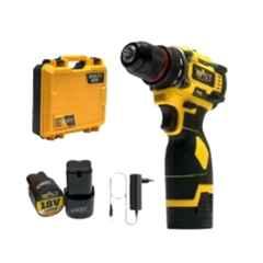 XLNT 0-1500rpm Brushless Cordless Impact Drill with 2 Pcs 18V 6000mAh Li-Ion Battery & Charger, XTCD7418
