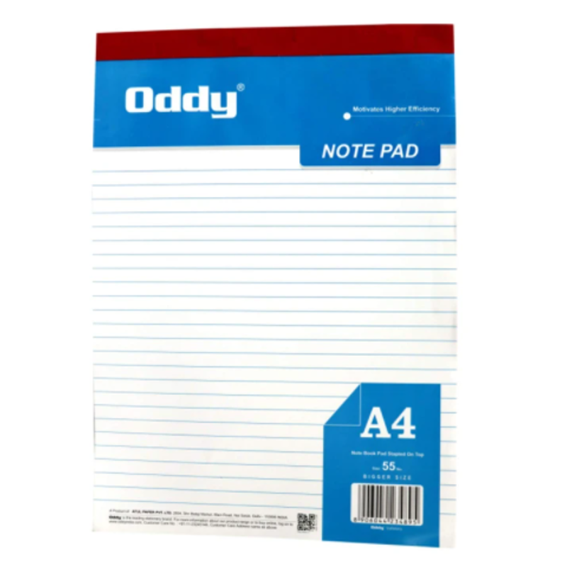 Oddy 1/16 inch A6 White Writing Paper Pad, WPA680 (Pack of 20)