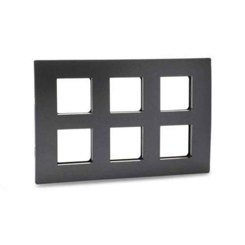 Schneider Opale 12 Module Black Graphite Grid & Cover Plate, X0712_BG (Pack of 5)
