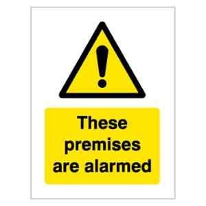 SUNSIGNS 900x457mm Vinyl & Acrylic Sandwich These Premises are Alarmed Signage, SN0044VNLM1HPIDAW
