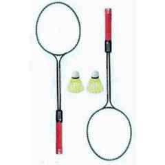 STYRKR 2 Pcs Multicolour Fluorescent Badminton Racket Kit with 2 Pcs Plastic Shuttles Cocks