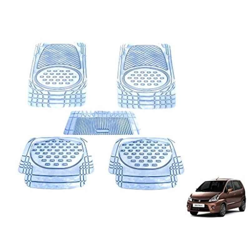 Kozdiko 5 Pcs 6605 PVC & Rubber Clear Car Foot Mat Set for Maruti Zen Estilo