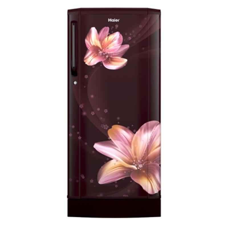 Haier 190L 2 Star Red Serenity Direct Cool Single Door Refrigerator with Base Drawer Stand, HRD-1902PRS-E