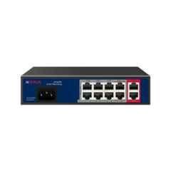 CP Plus 8 Port Fast Ethernet PoE Switch with 2 Gigabit Uplink Port, CP-ANW-HPU8G2-N12