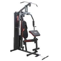 GYM24 Equipment Alloy Steel Black & Red 40-in-1 All-Workout Home Gym Machine with Weight Covers Chest