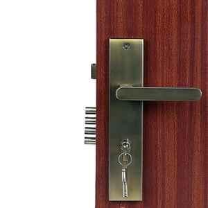 Handle Waala LB304 10 inch 60mm Stainless Steel Antique Brass Finish Cylindrical Plate Both Side Key Mortise Door Lock Set