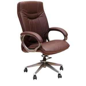 Caddy PU Leatherette Brown Adjustable Office Chair with Back Support, DM 101 (Pack of 2)