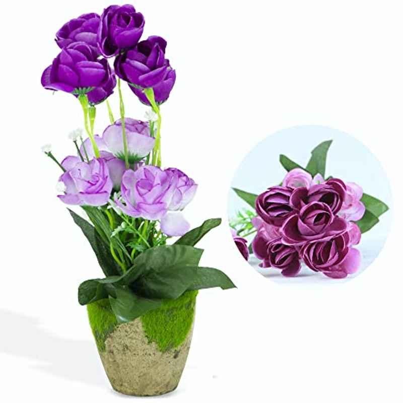 Rubik 30cm Polyethylene Purple Artificial Flowers Potted Plant, RBSPFP30