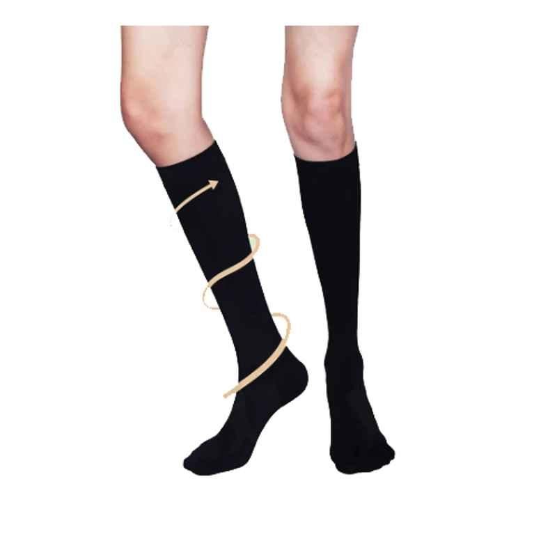 Sorgen Microfiber Black Maternity Support Socks, SMSS0214, Size: XL