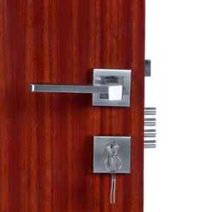 Saze Stainless Steel Matt Finish 4 Bullet Pin Mortise Door Lock Handle Set with 3 Computer Keys, Mg306