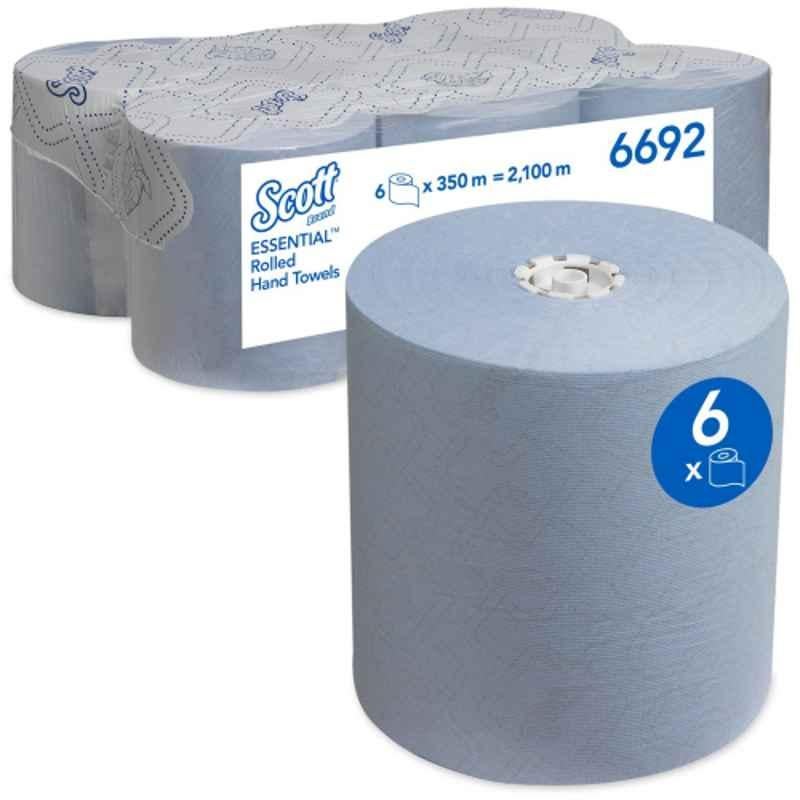 Kimberly Clark Scott 6 Pcs Essential 350m Blue Hand Paper Towels Rolls, 6692