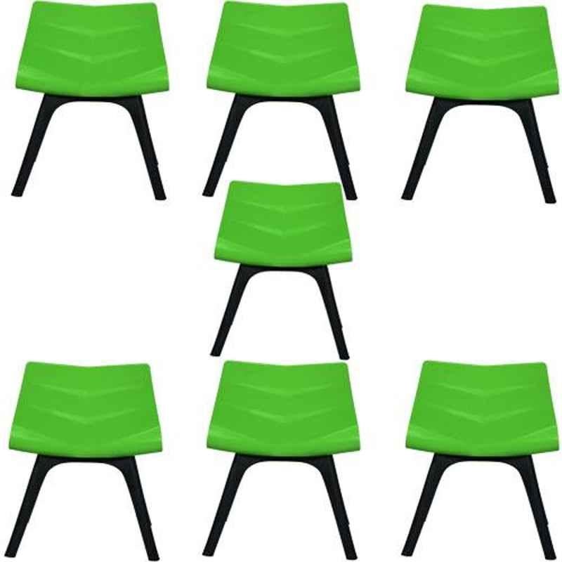 Regent Diamond Shell Plastic Black & Green Chair (Pack of 7)
