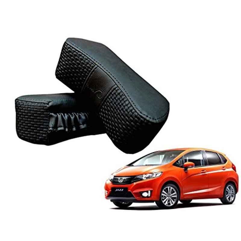 Kozdiko 2 Pcs Memory Foam Black Luxurious Neck Rest Set for Honda Jazz, koz_40516