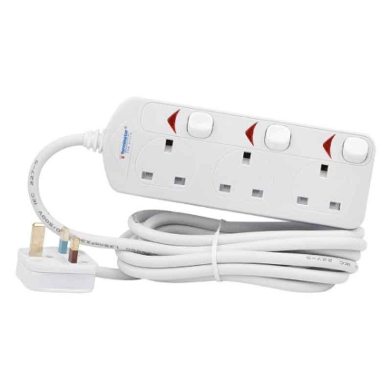 Terminator 5m 13A 3 Way UK Power Extension Socket, TPB-833UK-5M