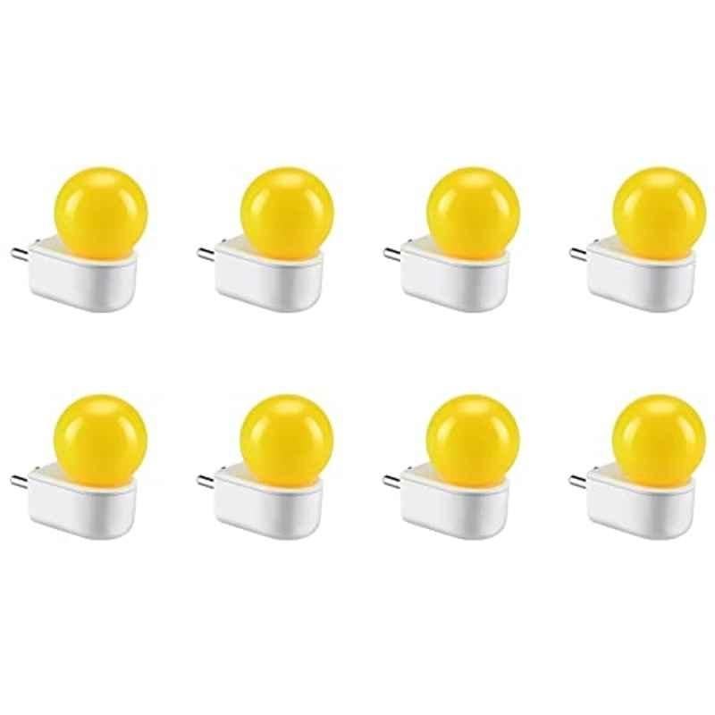 Orient Electric Deco 0.5W Yellow Plug n Play LED Night Lamp with 2 Pin Socket, Glare-Free Brightness & BIS Approved (Pack of 8)