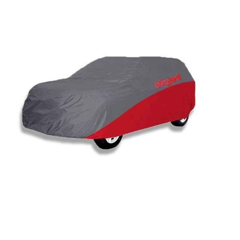 Elegant Grey & Red Water Resistant Car Body Cover for Honda Brio