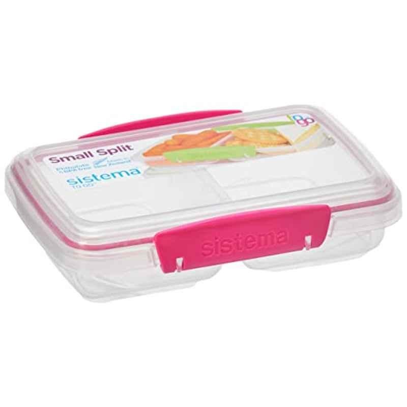 Sistema 350ml Plastic Pink Small Split To Go Container, PLSS04035EA