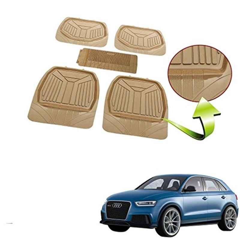 Kozdiko 5 Pcs Rubber Beige 3G Rubber Mat Set for Audi Q5