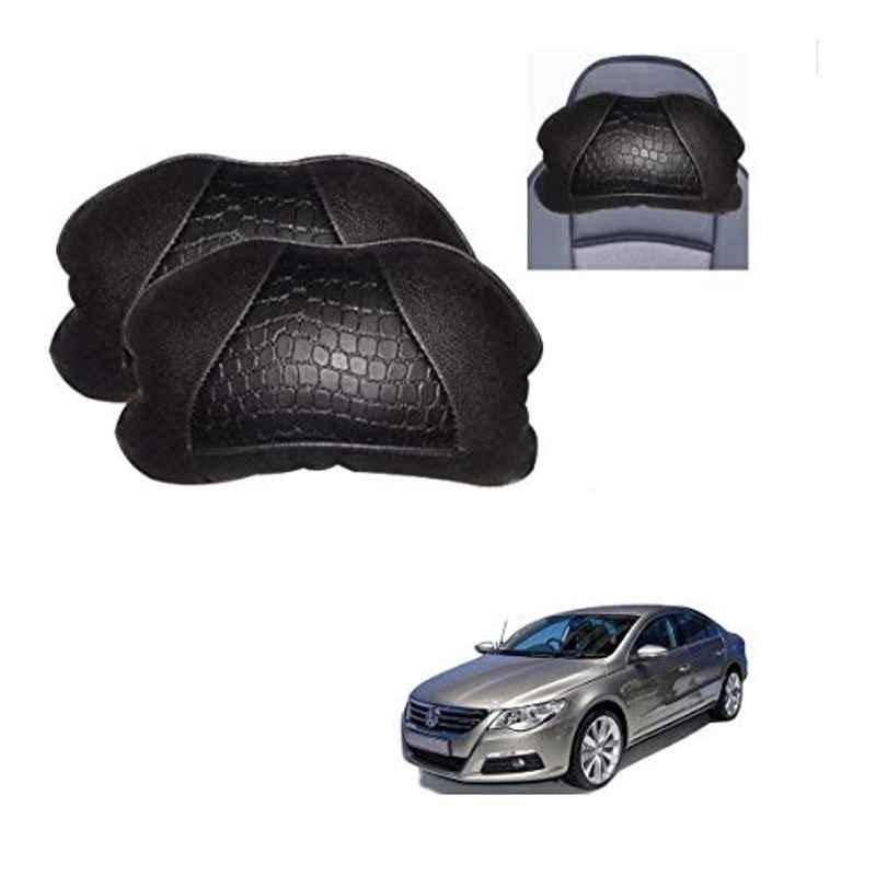 Kozdiko 2 Pcs Black Neck Rest Cushion Pillow Set for Volkswagen Passat
