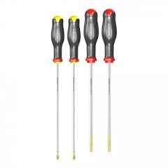 Facom 4 Pcs Standard Black & Silver Prot Screwdriver Set, AT.J4PB