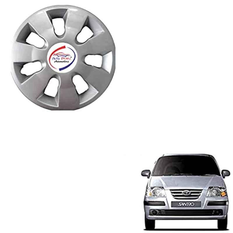 Auto Pearl 4 Pcs 13 inch ABS Silver wg 13 Hubcap Wheel Cover Set with Retention Ring for Hyundai Santro