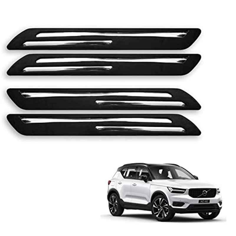 Kozdiko 4 Pcs Rubber Black Double Chrome Strips Car Bumper Protector Guard Set for Volvo XC40