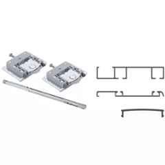 Harrison 2 Pcs 8 ft Aluminium Silver & Black Wardrobe Fitting Double Line Track Set, 1603