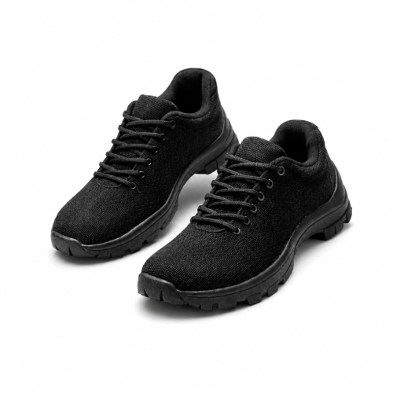 ArmaDuro AD1035 Upper Knitted Sporty Steel Toe Black Stylish Safety Shoes, Size: 9