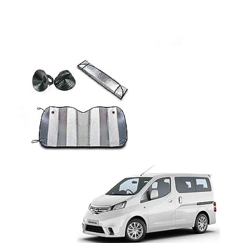 Kozdiko Aluminium Foil UV Protection Silver Windshield Sun Shade for Nissan Evalia