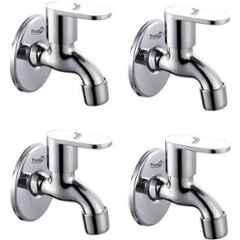 Prestige Opal Stainless Steel Chrome Finish Bib Cock with Wall Flange (Pack of 4)