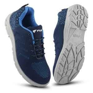 Fuel Arsenal Fabric Steel Toe Blue Safety Shoes with PVC Sole, Size: 8