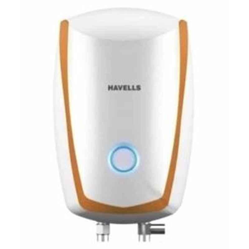 Havells Instanio 3 Litre 3000W White & Mustard Instant Water Heater, GHWEIAPWH003